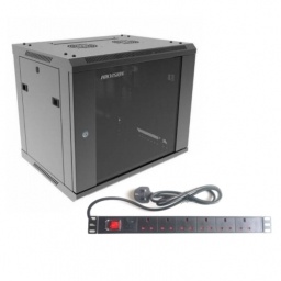 Rack Hikvision 9U + PDU de 6 unidades