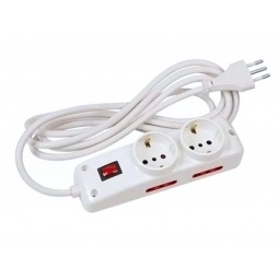 Alargue 5 metros 2xSchuko 4x3L a ficha 3L Conatel