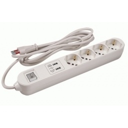 Alargue 3 metros 4xSchuko (3L) a ficha 3L + 2xUSB Conatel