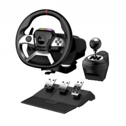 Volante Genius SpeedMaster X5 con vibracion, pedales y cambios